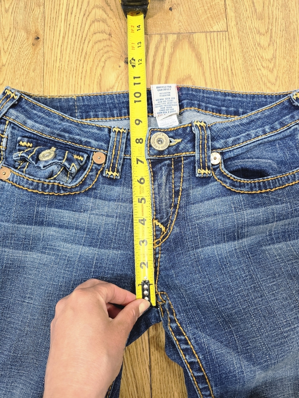 Y2k True Religion Low Rise Flare Jeans Size 31 Medium Wash - Picture 10 of 12